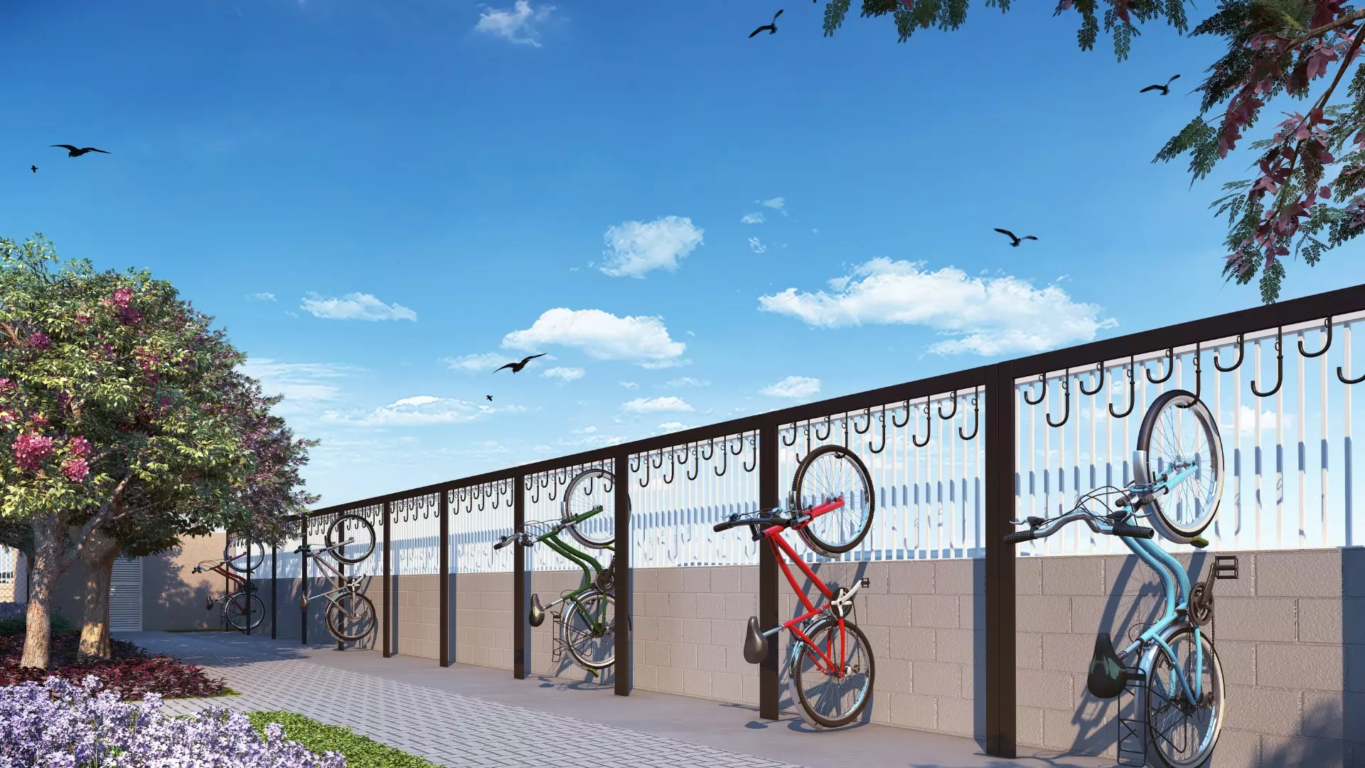 bicicletário em empreendimento Direcional.