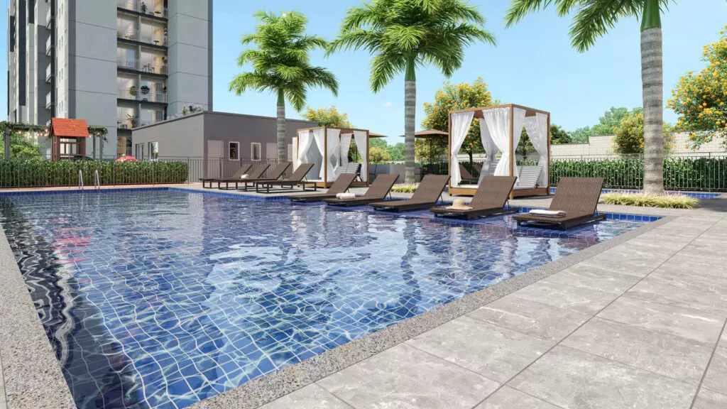 A Black Friday da Direcional pode virar o seu apartamento Piscina do Reserva Direcional Jardim Botânico, empreendimento da Direcional em Ribeirão Preto/SP