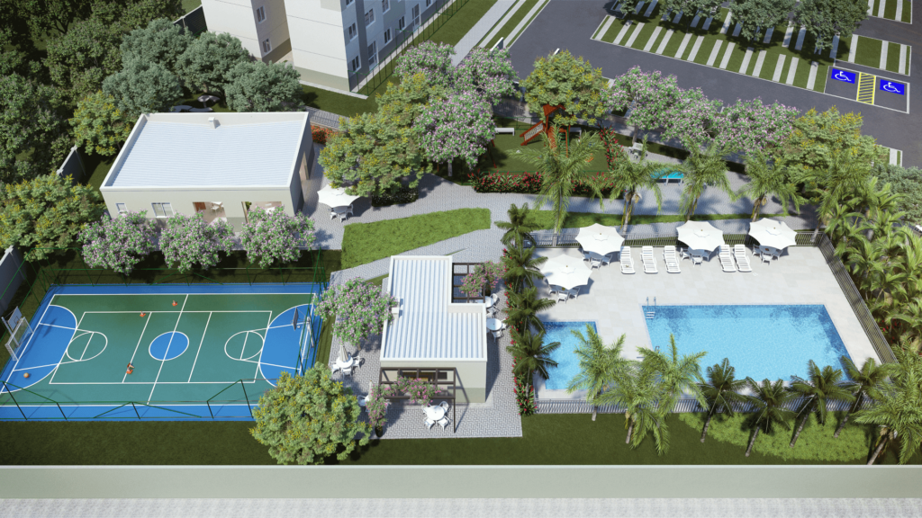 Como utilizar FGTS Futuro na compra da casa própria Imagem da vista aérea do Solar das Torres, empreendimento Minha Casa Minha Vida em Manaus