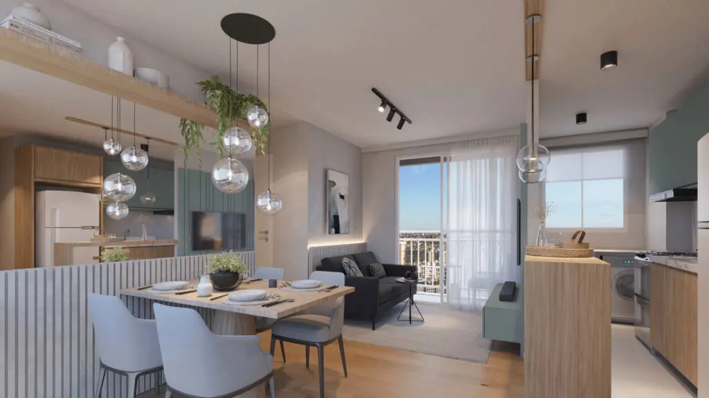 Imagem do apartamento decorado do Seleto Amoreiras, empreendimento da Direcional em Campinas