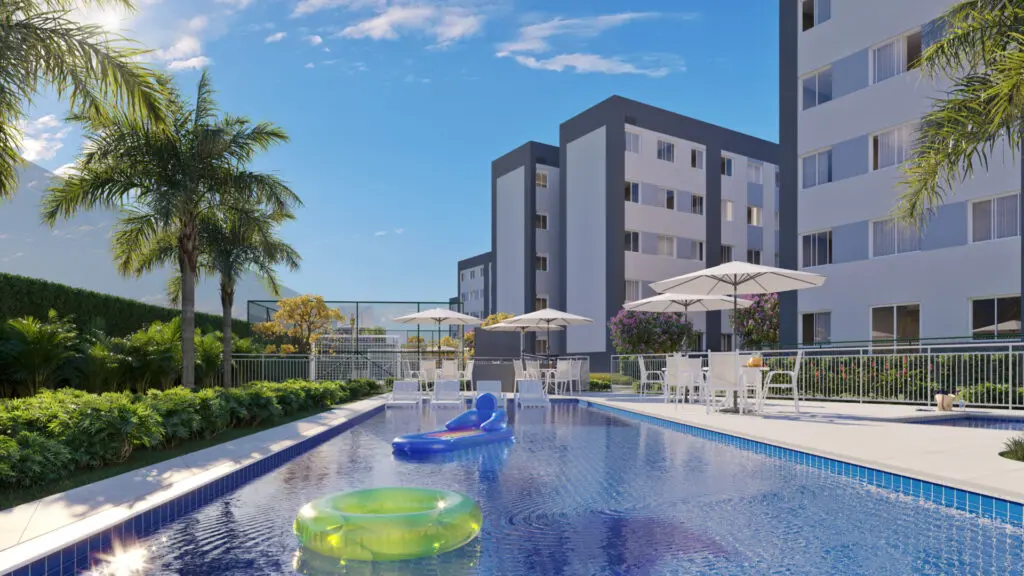 Tipos de financiamento imobiliário: como escolher o seu Piscina do Conquista Norte Clube, empreendimento Minha Casa, Minha Vida da Direcional no RJ