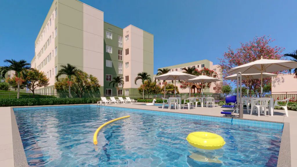 Piscina do empreendimento Conquista Jardim Botânico, em Nova Cidade/Manaus

