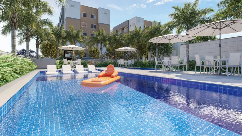 Piscina do Residencial Laranjeiras, empreendimento da Direcional no Rio de Janeiro/RJ