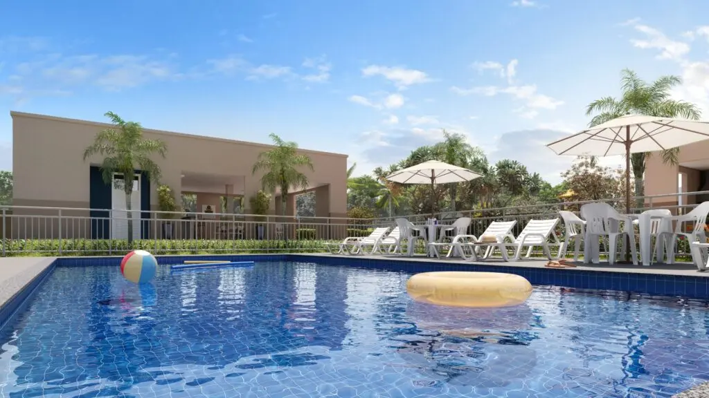 Como é morar em Igarassu, a menos de 30 km de Recife (PE)? Piscina do Viva Vida Brisas de Igarassu, empreendimento da Direcional em Igarassu/PE